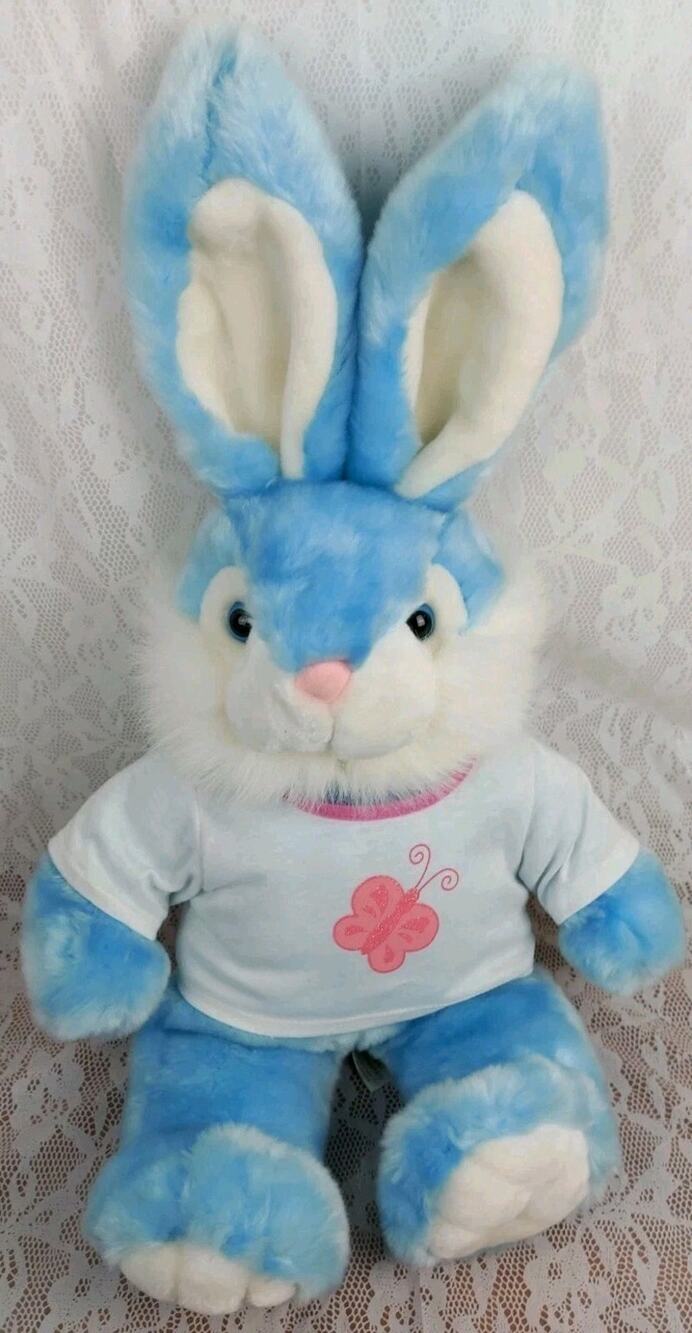 Dan Dee Kmart Bunny Blue Rabbit White Butterfly Shirt Easter 25" Plush Stuffed